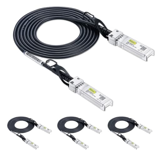 Image of 10Gtek [4 Pack SFP+ DAC Twinax Cable 2m(6.5ft), 10G Direct Attach Copper Patch Passive Cable for Cisco SFP-H10GB-CU2M, Ubiquiti UniFi, TP-Link, Netgear, D-Link, Zyxel, Mikrotik and More