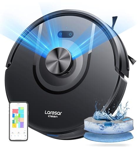 Image of Laresar Clean Robot Vacuum and Mop, 8000Pa Suction, 180Min Runtime, Robotic Vacuum Cleaner with Lidar Navigation Mapping, APP/Voice Control, Ideal for Pet Hair, Carpet and Hard Floors, Mars01