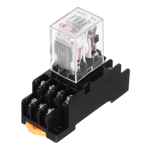 Image of sourcing map 1Pcs AC 24V Electromagnetic Power Relay, 14-Pin 3A Power Coil Relay with LED Indicator and Socket Base DPDT 4NO 4NC - MY4NJ for Industrial, Home Appliances and DIN Rail System