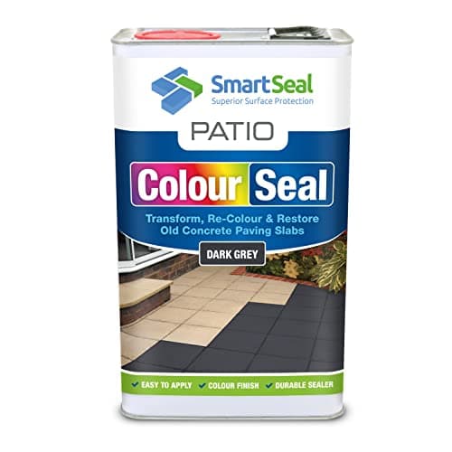 Image of SmartSeal Patio ColourSeal - Dark Grey, 5L - Superior Patio Paint to Colour & Restore Old Concrete Paving Slabs. Easy to Apply Outdoor Floor Paint & Sealer for Concrete Paving & Flagstones