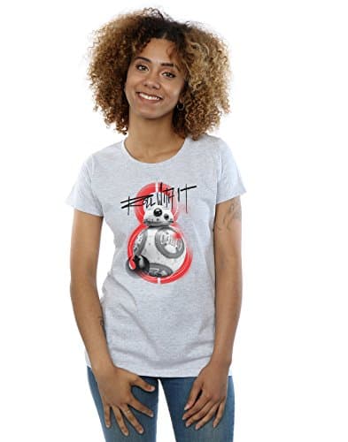 Image of Star Wars Women's The Last Jedi BB-8 Roll with It T-Shirt Small Sport Grey