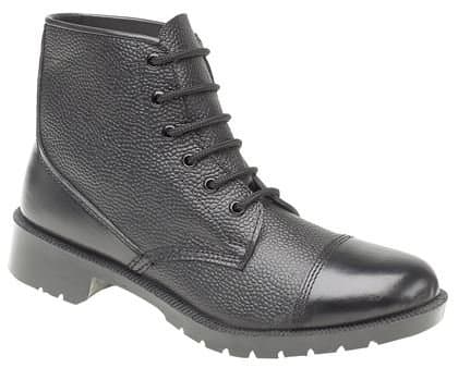 Image of GRAFTERS 6 Eye Cadet Boots Shiney Smooth Counter & Toe Mens UK 6 Black
