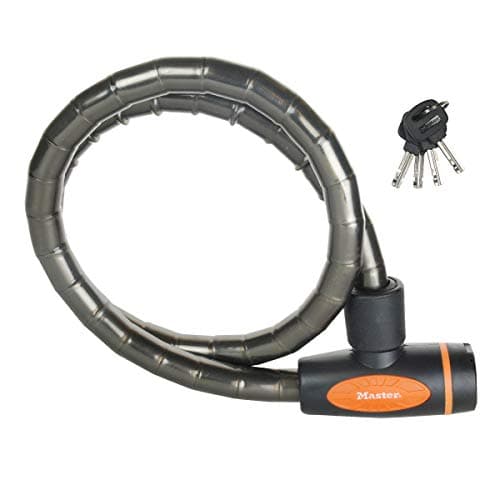 Image of Master Lock Bike Cable Lock, Key, 1 m Cable, Outdoor 8228EURDPROSM - Use with All Kinds of Bike, Skateboards, Strollers, Lawnmowers and Other Outdoor Equipment