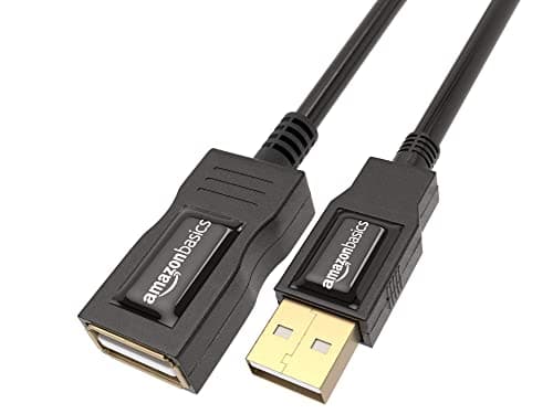 Image of Amazon Basics USB 2.0 A-Male to A-Female Extension Cable, 1 m/3.3 Feet, Black