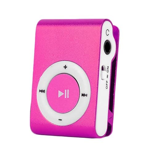 Image of Mini MP3 Player - Portable Music Player with TF Card Slot Metal Clip, USB Rechargeable, Lightweight Walkman for Running, Gym, Travel for Students & Kids (Pink)