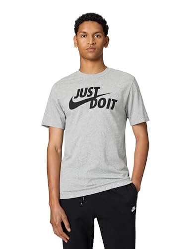 Image of NIKE Men's M Nsw Tee Just Do It Swoosh T shirt, Dk Grey Heather/(Black), M UK