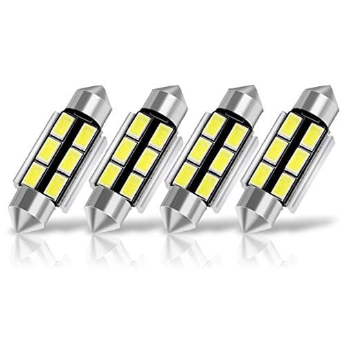 Image of SUMOZO Autobulbs Festoon C5W Led Bulbs 39mm 6000K Xenon White Light 6-SMD 5730 for Car Interior Light Dome License Number Plate Side Door Map Lamps Pack of 4 (39mm)