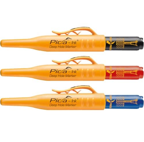 Image of Pica Ink Set, Permanent Marker pens, 3 pens, Black, Blue, Red (Pack of 3)