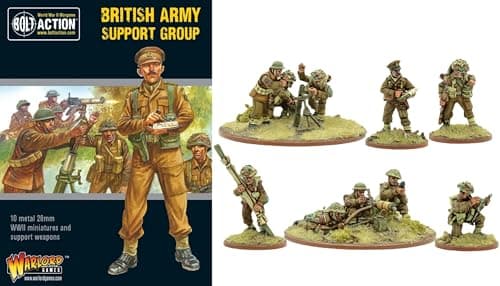 Image of Warlord Games British Army support group - 28mm Scale Metal Miniatures for Bolt Action Highly Detailed World War 2 Miniatures for Table-top Wargaming