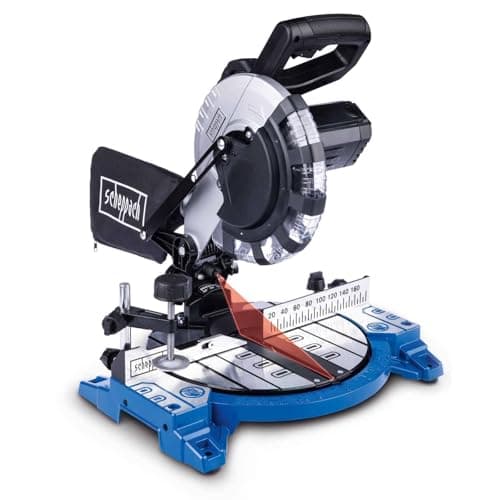 Image of Scheppach HM210L Compound Mitre Saw | 210mm Blade | 1500W Motor | 45° Bevel 120mm Cross Cut | Laser Guide & Quick-Lock | 24T TCT Blade for Wood & DIY