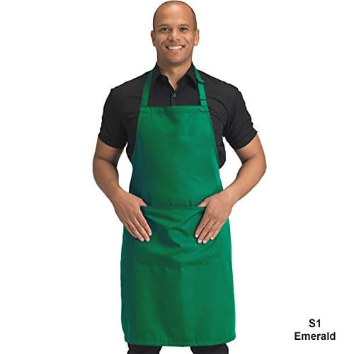 Image of Denny's DP210S1 Bib Apron with Pocket, Emerald