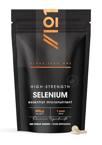 Image of Selenium 200mcg - 365 Tablets – Yeast Free L-Selenomethionine Supplements – Natural Immune System & Thyroid - Resealable and Recyclable Pouch by Alpha01