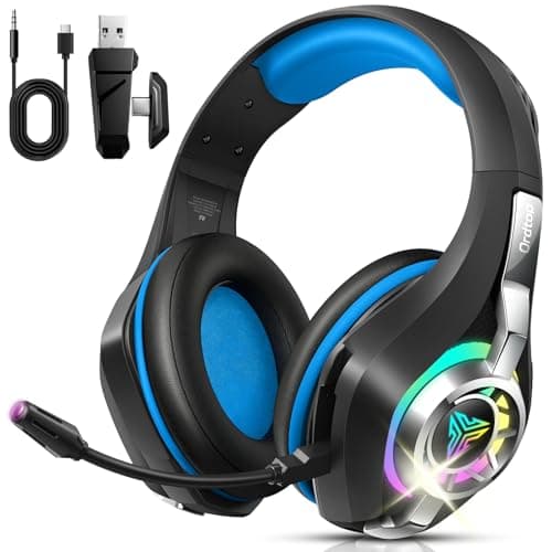 Image of Ordtop 2.4GHz Wireless Gaming Headset for PC, PS5, PS4–Low Latency Bluetooth 5.4 Headset with ENC Noise Cancelling Mic, 7.1 Surround Sound, 40H Playtime, Ultra-Lightweight 276g (Wired Mode for Xbox)