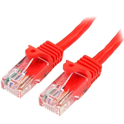 Image of StarTech.com 2 m Red Cat5e Snagless RJ45 UTP Patch Cable - 2m Patch Cord - Ethernet Patch Cable - RJ45 Male to Male Cat 5e Cable (45PAT2MRD)