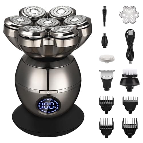 Image of Haosens Head Shavers for Men, [Trim 3.0 Pro Series] - Electric Bald Head Shaver & Body Hair Trimmer, 5-in-1 Grooming Kit - Magnetic 7D Floating Heads, USB-C & Wireless Charging, Wet & Dry Skull Shaver
