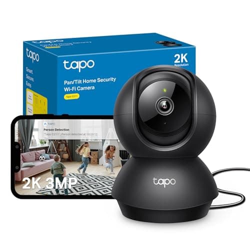 Image of Tapo C211 2K 3MP Pan/Tilt Indoor Camera House Security Camera, WiFi Camera, No Monthly Fee, AI Detection, Dog Camera, Baby Camera Monitor, CCTV, 360° View, Night Vision, Works with Alexa & Google