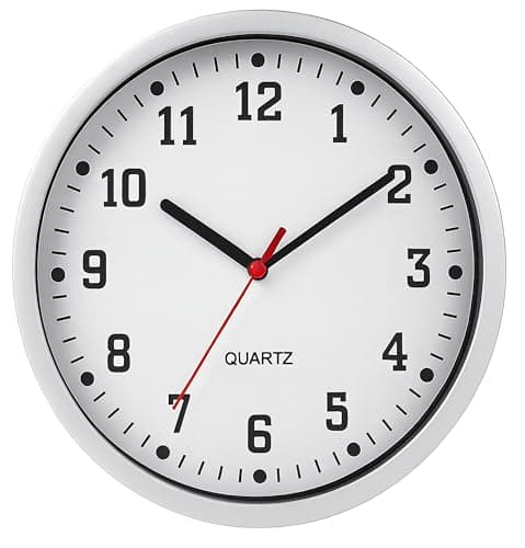 Image of BH | Wall Clock 9" Silent | Non Ticking Decorative Modern Quartz Clocks | Round Wall Clock Battery Operated | Easy Readable Number | for Living Room Office School Bedroom Kitchen Decor - by BEST HOUSE