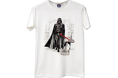 Image of Star Wars Darth Vader Walking at-at Dog White Adult T-Shirt (Adult Small)