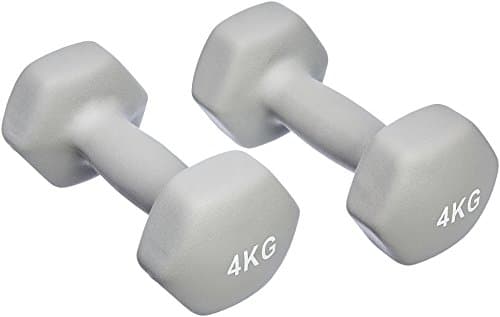 Image of Amazon Basics Neoprene Dumbbell Pair, 8 kg, 4 kg (Set of 2), Grey