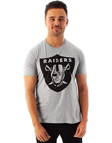 Image of NFL Football Las Vegas Raiders Logo Men's Game Short Sleeve Grey T-Shirt