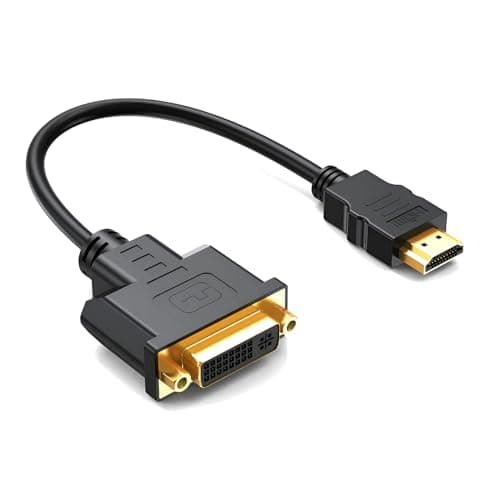 Image of MMOBIEL HDMI to DVI Cable Adapter - Bi-Directional - Female DVI-I Dual Link to Male HDMI - Cable Converter Supports Monitor, PC, TV, Gaming, Projector - 1080p Full HD 60Hz - Gold Connector 1ft / 0.3m
