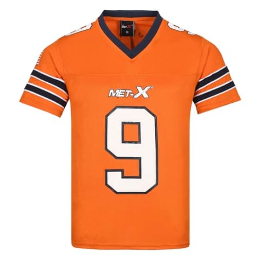 Image of Mens Oversized T-Shirt American Football Style Top Jersey 100% Polyester Team Shirt (Orange, 3XL)