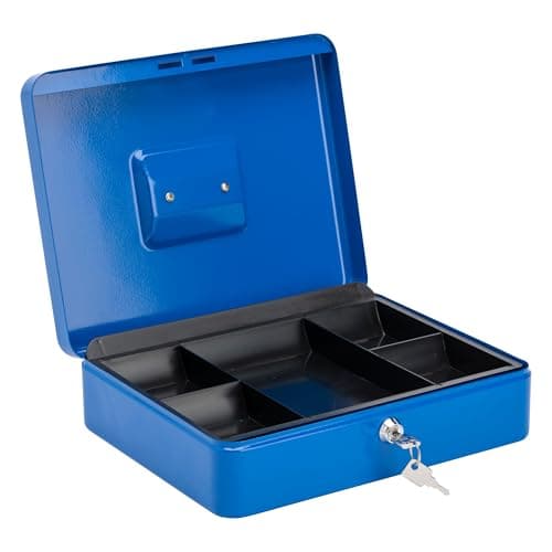 Image of Burg Wachter CB04BL Cash Box, Blue, 300 x 90 x 240mm