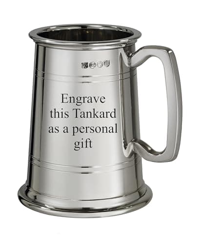 Image of Wentworth Pewter - "X Range Extra Heavy 1 Pint Double Lined Suffolk Tankard, Beer Mug (with Engraving)