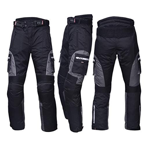 Image of NORMAN Motorbike Motorcycle Waterproof Cordura Textile Trousers Pants Armours Reflector Black/Grey (S)