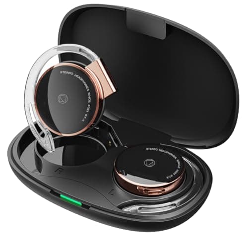 Image of BEVCEFCC Wireless Earphones with EarHooks Bluetooth 5.3 On Ear Headphones with 4 Microphones Clip on Headphones Over Ear Wireless with ENC Open Ear Headphones for Home/Office