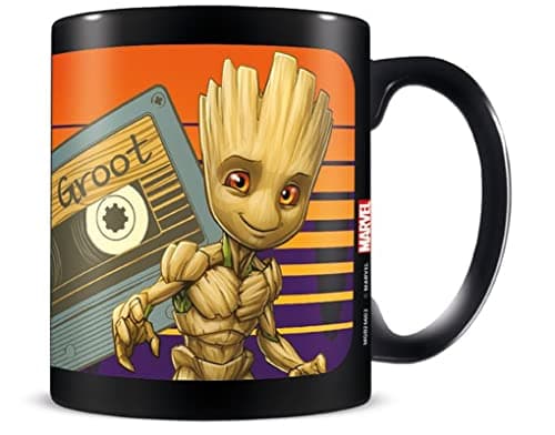 Image of Pyramid International Guardians of The Galaxy Mug in Presentation Gift Box (Groot Sunshine Design) 11oz Ceramic Mug - Official Merchandise, Black