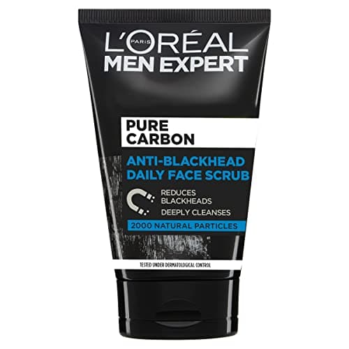 Image of L'Oreal Men Expert Pure Carbon Anti-Blackhead Deep Cleansing Daily Face Scrub, Tackling Blemishes, Blackheads & Clogged Pores, Deep Cleanses & Exfoliates, 100ml