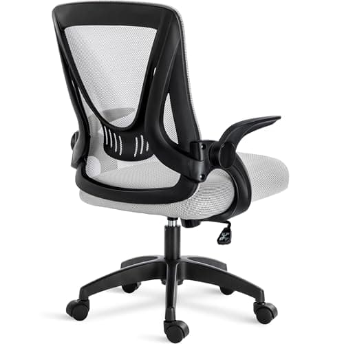 Image of Blisswood Adjustable Office Desk Chair, Mesh Swivel Computer Chair With 90° Flip-up Armrest with Lumbar Support Adjustable Height (Grey)