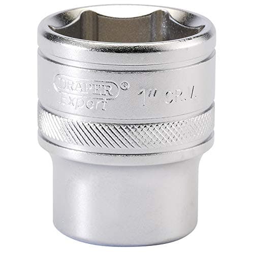 Image of Draper 16634 1/2-Inch Square Drive Micro Satin Chrome Imperial Socket, 1-Inch Size , Blue