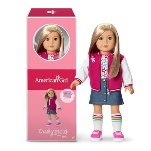 Image of American Girl, Truly Me 18-inch Doll #100 with Dark-Blue Eyes, Straight Blonde Hair, Light-to-Medium Skin, for Ages 6+
