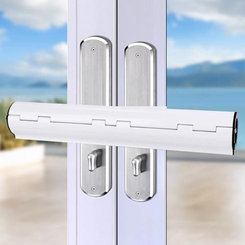 Image of Patio Door Security Lock, High Security French Door Security Lock for Horizontal Handles, Door Safety Locks, Patlock for Double French Doors, Conservatory & Sliding Glass Doors (White)