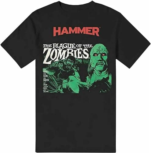 Image of The Plague of The Zombies Hammer Horror Mens t Shirt O-Neck Unisex Short Sleeve T-Shirt Black XL