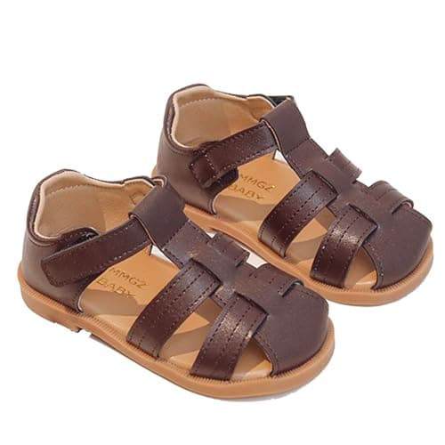 Image of FREECOZYER Baby Boys Closed Toe Sandals Infant Toddler Summer Beach Flat Anti Slip First Walking Shoes, Good Flexibility, Shock Absorption