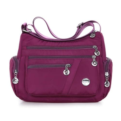 Image of Gladdon Crossbody Bags for Women - Casual Handbags & Shoulder Bags - Nylon Tote Bag - Lightweight Waterproof Messenger Bag - Anti Theft - Purple - 27cm x 11cm x 20cm