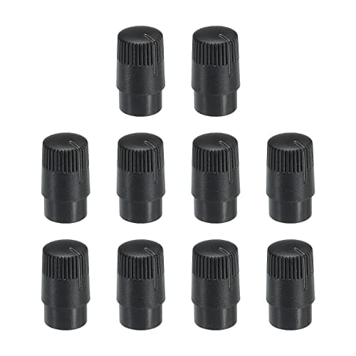 Image of sourcing map Potentiometer Control Knob ABS Guitar Knob for 6mm D Type Shaft Electric Guitar Power Amplifiers Stereos,Bass Volume Tone 180 Degrees Rotary Knob Black 10PCS