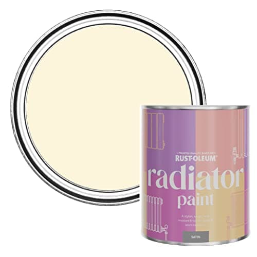 Image of Rust-Oleum Beige Heat Resistant Radiator Paint in Satin Finish - Clotted Cream 750ml