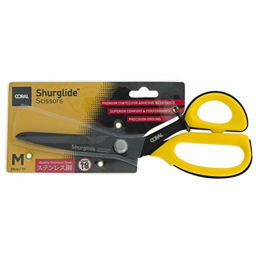 Image of Coral 56800 Shurglide Scissors with Premium Coated Stainless Steel Blade for Wallpaper Medium 25CM / 10 inch