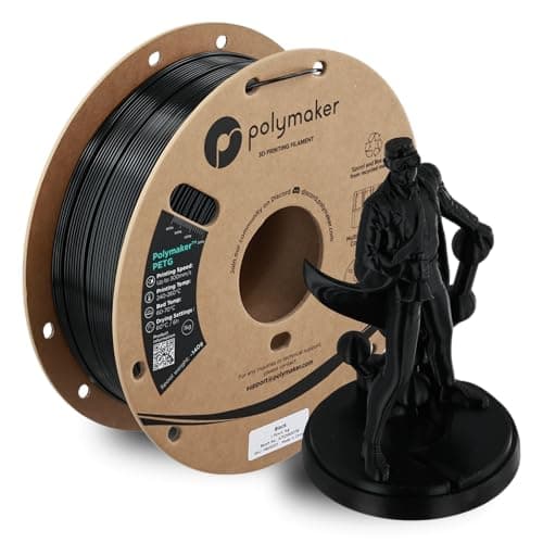 Image of Polymaker PETG Black 3D Printer Filament 1.75mm 1KG, High Flow & High Strength, Fast Printing up to 300mm/s, Excellent Layer Adhesion, Warp Free, Ideal for Prototypes & Functional Parts