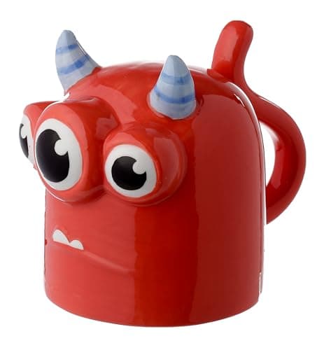 Image of Puckator Monstarz Monster Red Upside Down Ceramic Shaped Tea Coffee Mug - Funny Home Accessories - Cute Gifts for Girlfriend - Large Mugs for Men Women Hot Drinks - Cups Presents - Secret Santa Gift