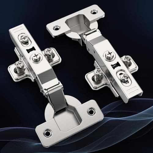 Image of Furniware Pack of 4 Soft Close Hinges - 3D Adjustable Nickel Concealed European Cabinet Hinges
