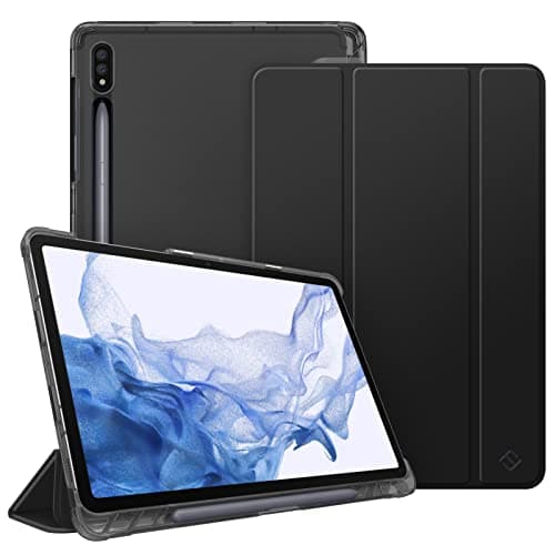 Image of FINTIE Case for Samsung Galaxy Tab S7 11'' 2020 SM-T870(Wi-Fi) SM-T875(LTE) with S Pen Holder, Lightweight SlimShell with Translucent Frosted Stand Back Cover, Auto Wake/Sleep, Black