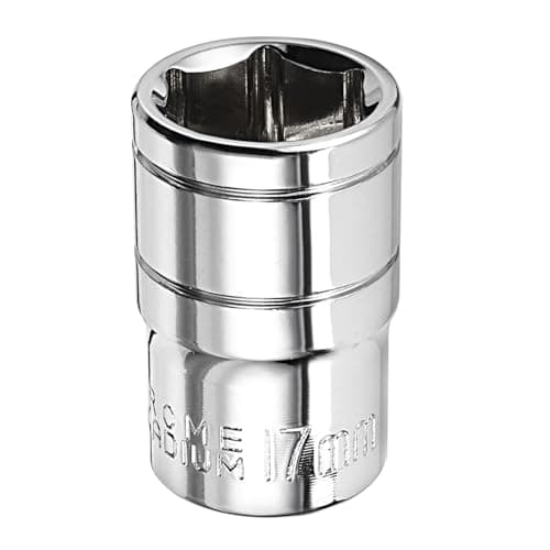 Image of Youzzei 17mm 1/2 Inch Square Drive Socket, 6 Point Metric Socket, Polishing Chrom Vanadium Alloy Steel 17mm Sockets 1/2" Drive for Car Repair Mechanical Maintenance Home Use