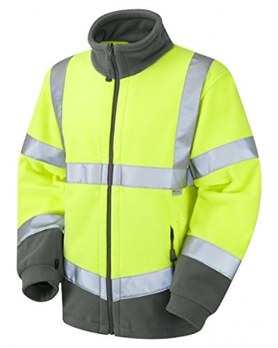 Image of Leo Workwear Hartland Anti-Pill Fleece 280gsm Fleece Jacket, X Large, Hi-Vis Yellow