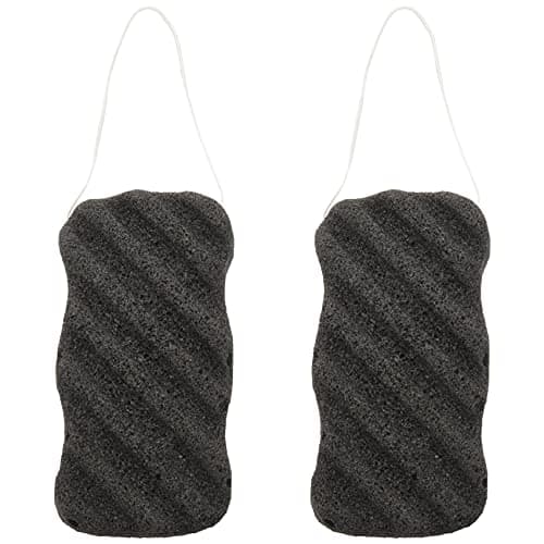 Image of Konjac Sponge Set with Activated Bamboo Charcoal - Body & Facial Sponge Cleansing Sponge for Care