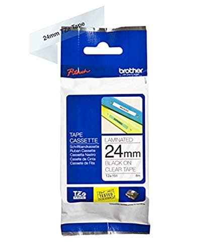 Image of Brother Labelling Tape Cassette, Black on Clear, 24 mm